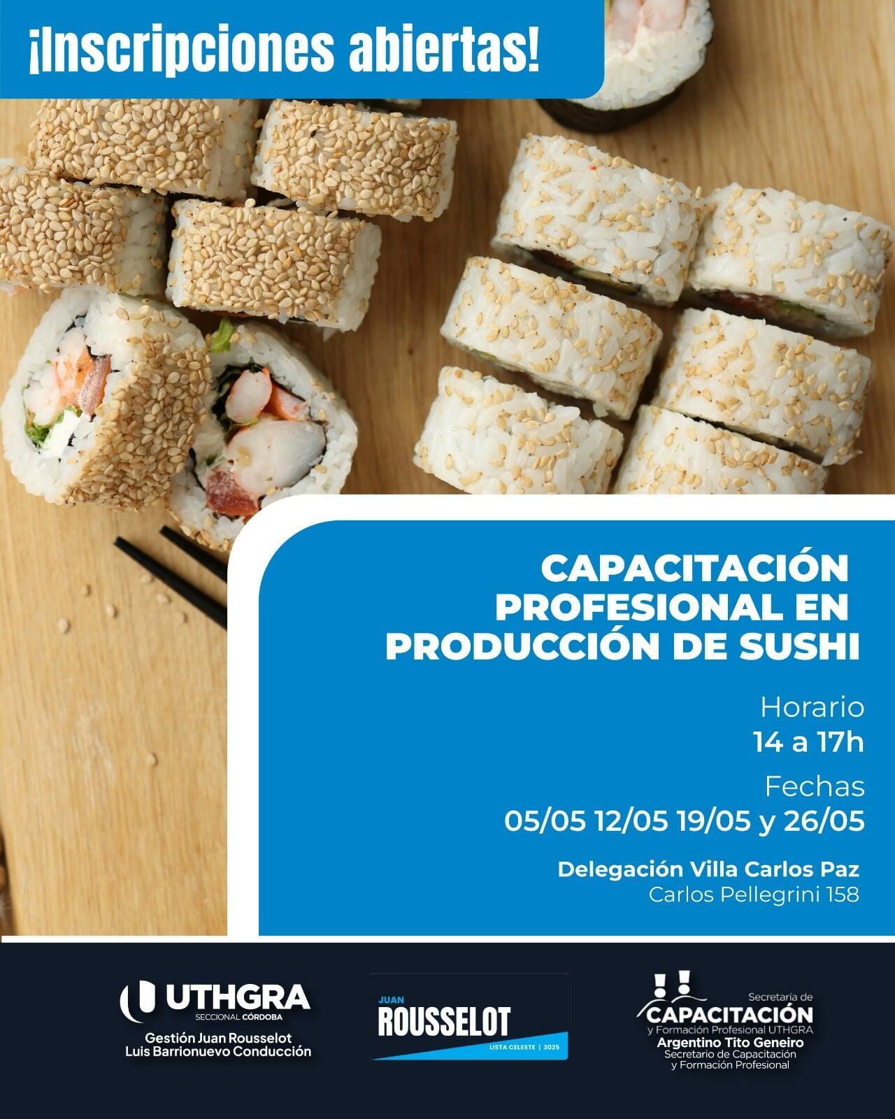 Nuevo Curso de Producción de Sushi en Villa Carlos Paz